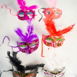 Antifaz Metalizado con Pluma xU.