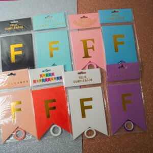 Banderín Feliz Cumpleaños Letra Dorada