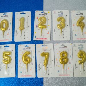 Velas Número Globo Doradas xU.