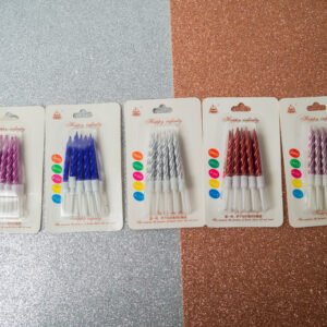 Velas Metalizada Torneada con Porta Vela 7cm x10u.