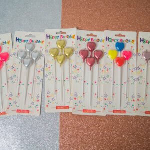 Velas 13,5cm Forma Corazón x4u.