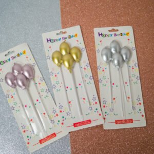 Velas 13,5cm Forma Globos x4u.